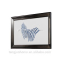 Zebra de escudo azul CANOSA retrato da parede com armação de metal
